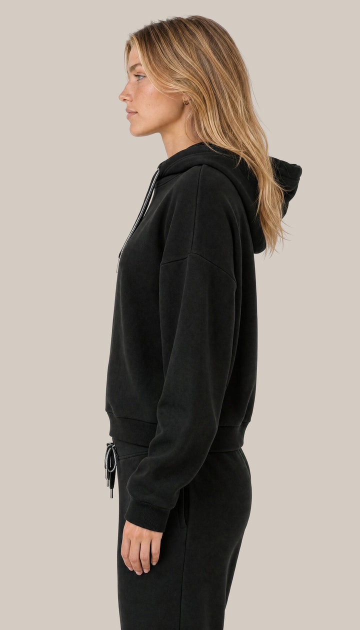 The Coastal Hoodie - Black - side