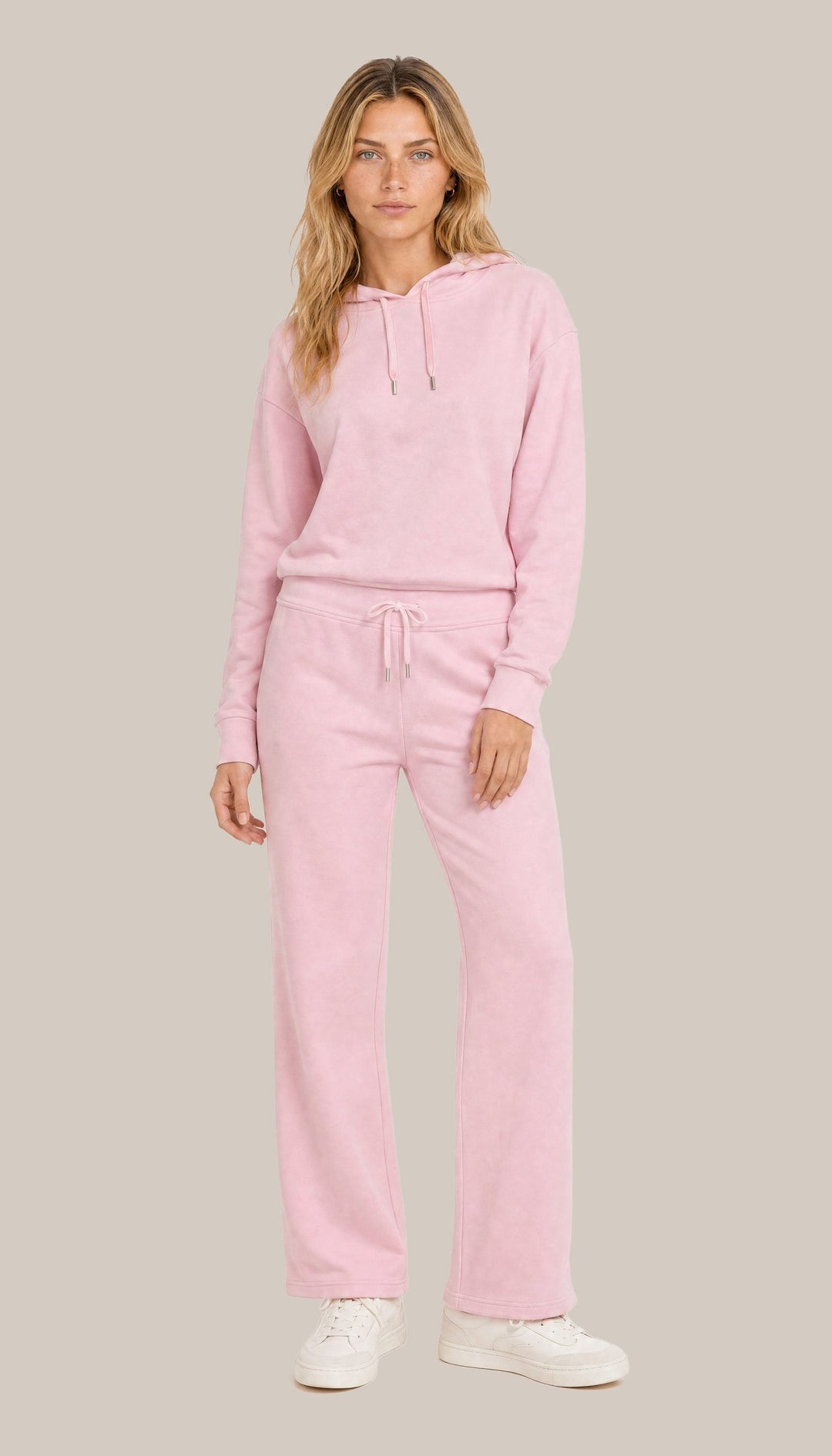 The Coastal Hoodie - Court Pink - fullbody