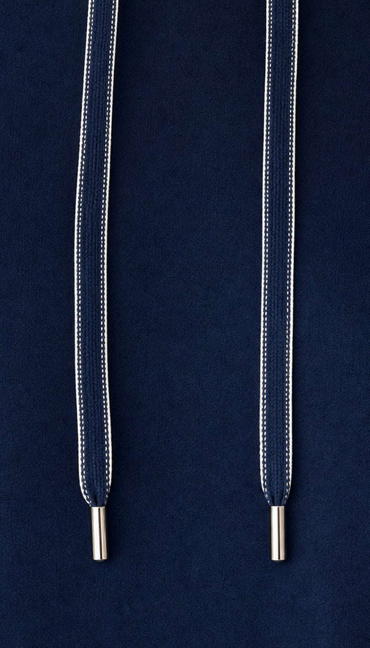 The Coastal Hoodie - Navy Blue - closeup2