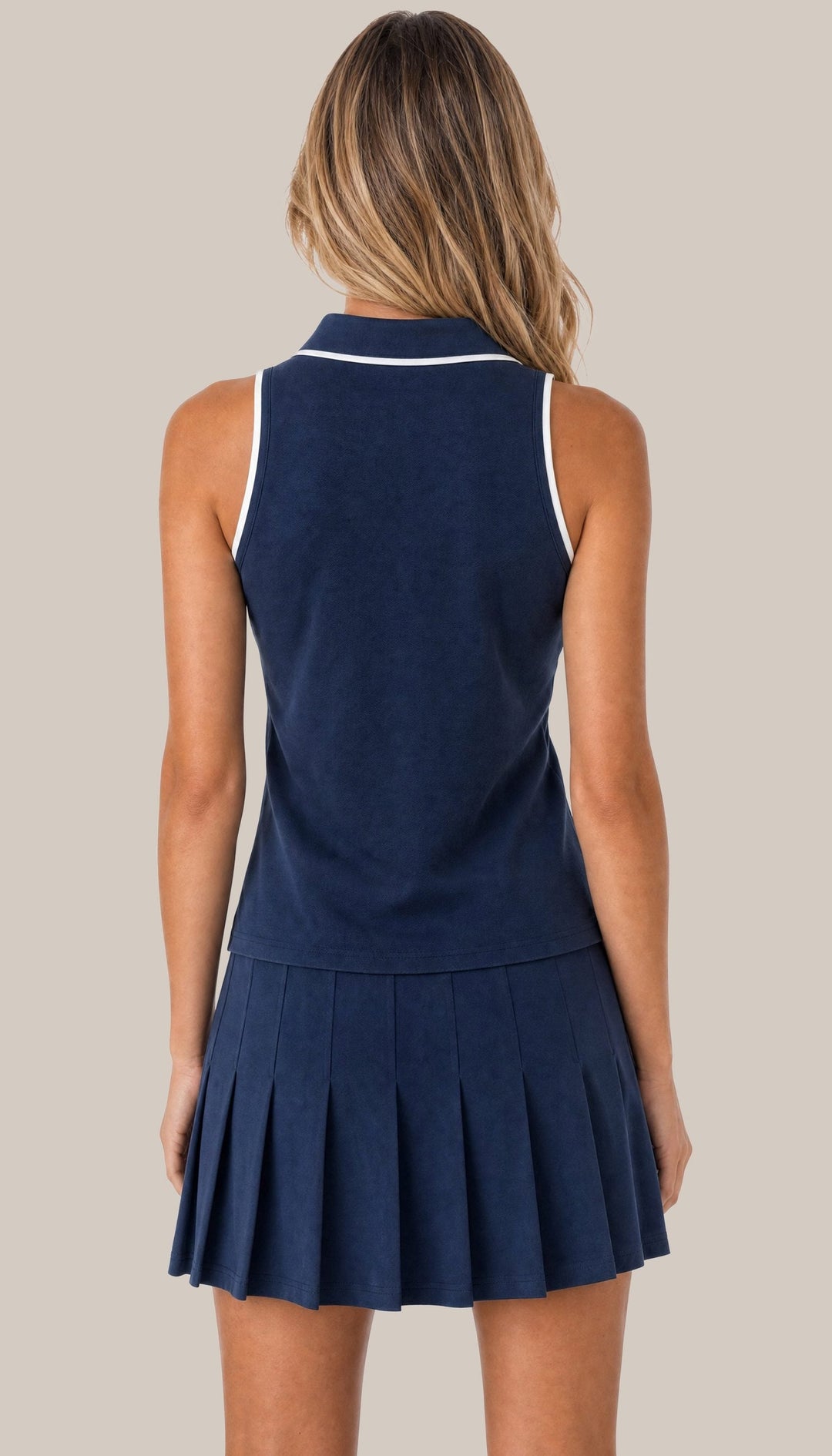 The Courtside Polo - Navy Blue - back