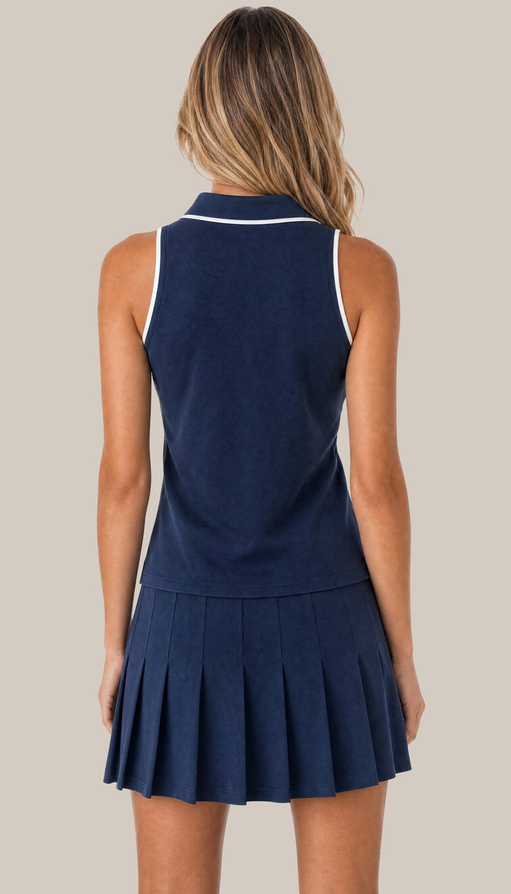 The Courtside Polo - Navy Blue - back
