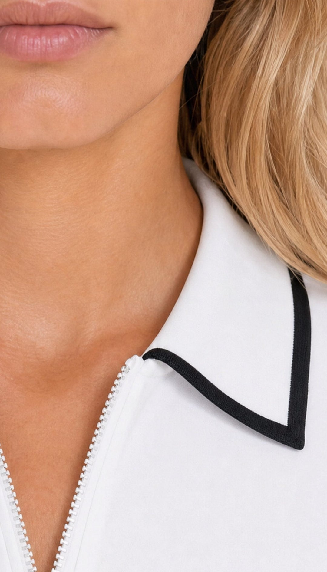 The Courtside Polo - White - closeup2
