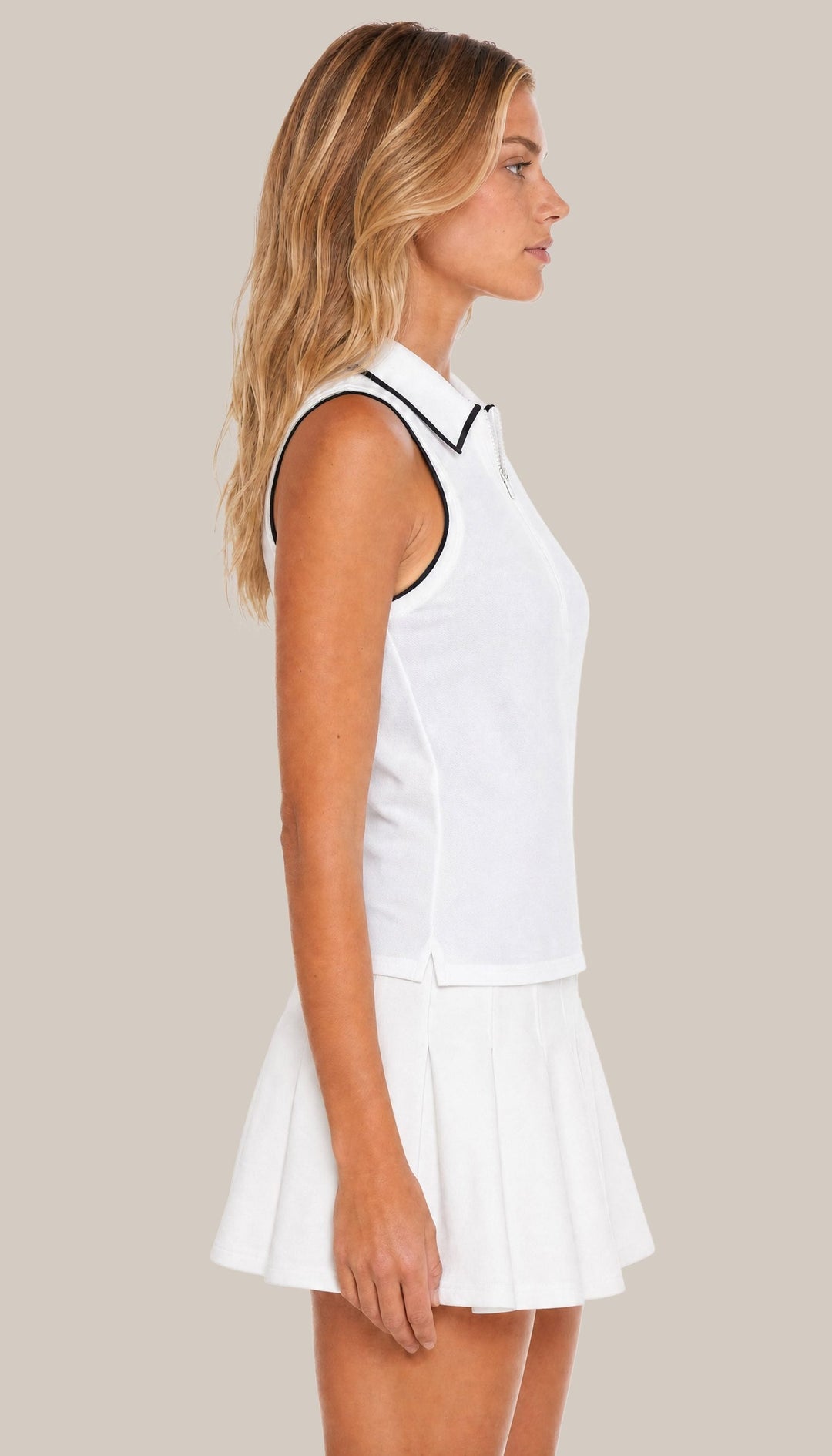 The Courtside Polo - White - side