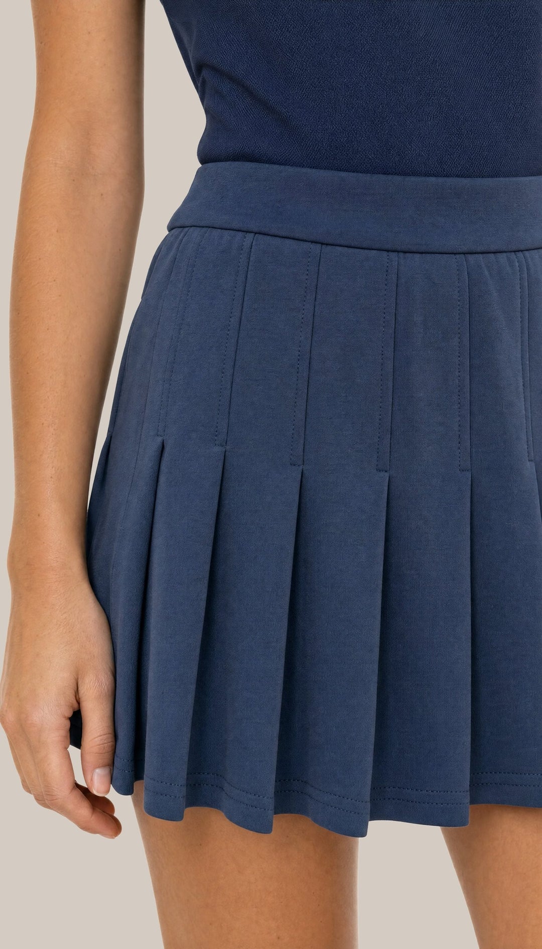 The Courtside Skirt - Navy Blue - closeup1