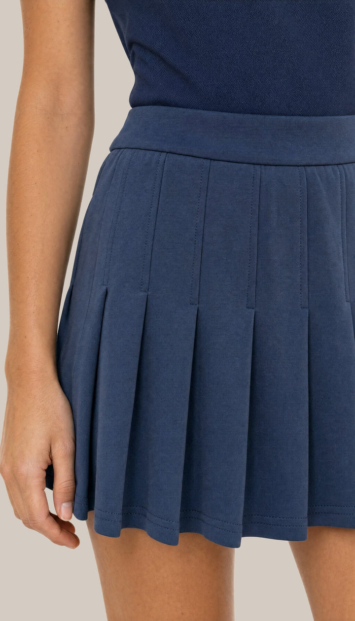 The Courtside Skirt - Navy Blue - closeup1