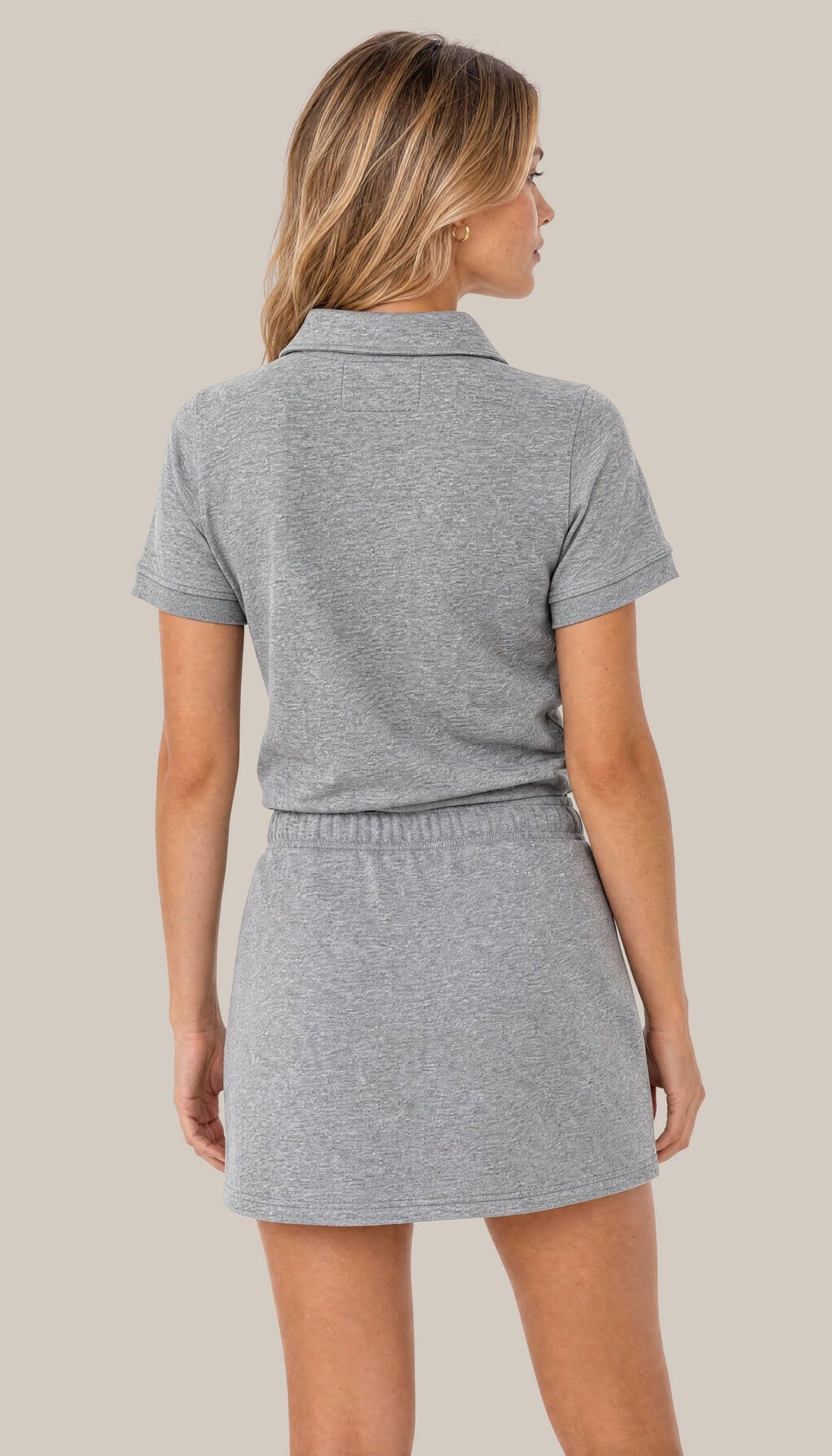 The Harbor Polo - Heather Grey - back