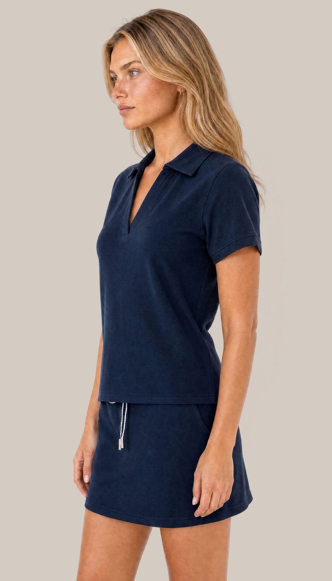 The Harbor Polo - Navy Blue - side