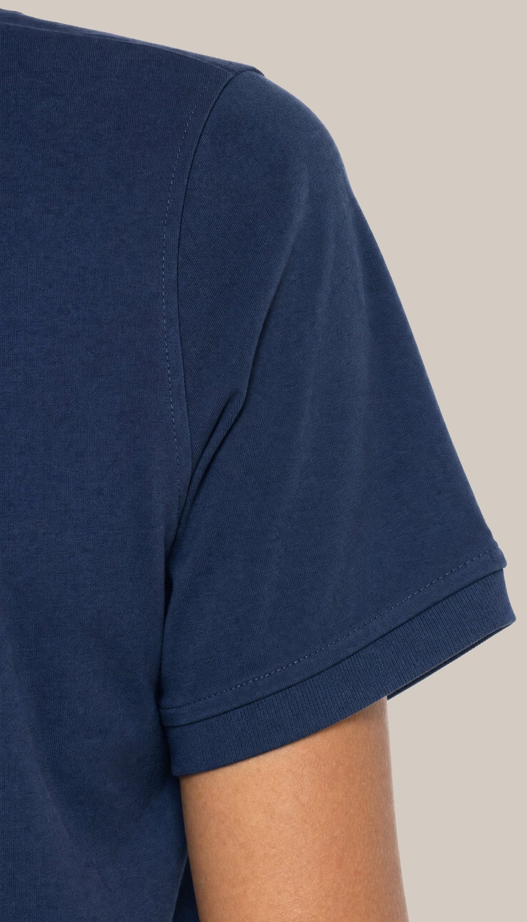 The Volley Shirt - Navy Blue - closeup2